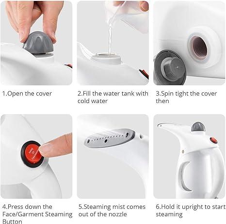 Fast Heat-up Portable Handheld Garment/Facial Vapor Steamer Iron Brush for Home and Travel Handy